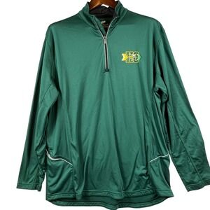 Ultraclub Mens XL Cool & Dry KC 1/4 Zip Jacket Green Black Yellow Athletic